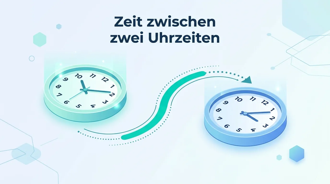 Zeit zwischen zwei Uhrzeiten berechnen